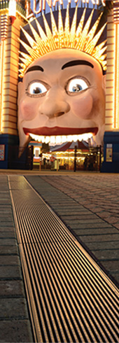 Stainless Wedgewire in use at Luna Park Sydney
